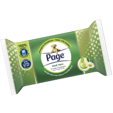 Page vochtig toiletpapier